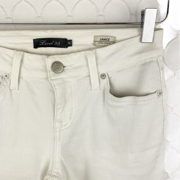 Anthro Level 99 Janice Ultra Skinny Jeans White 26 - Picture 4 of 6